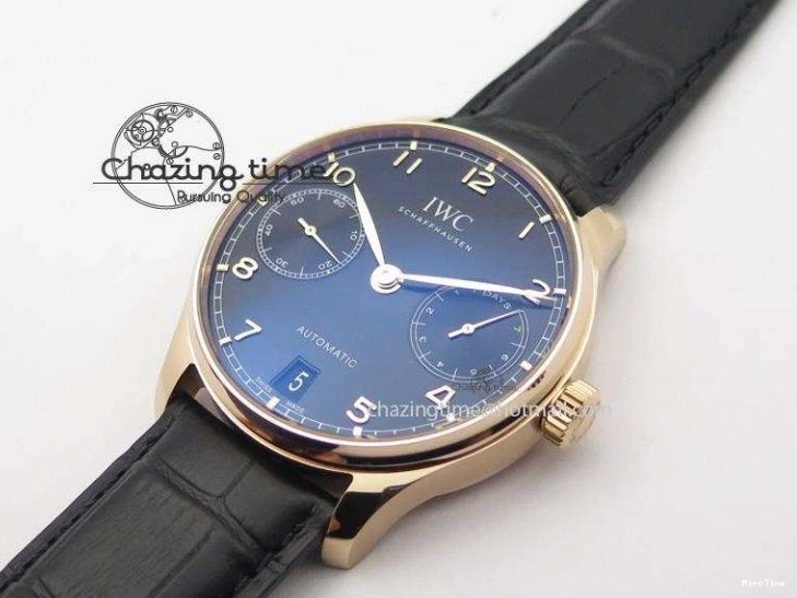 MIROTIME 0715 Portuguese Real PR RG IW5007 ZF 1:1 Best Edition Black Dial On Black Leather Strap A52010 V FreshLook 7304